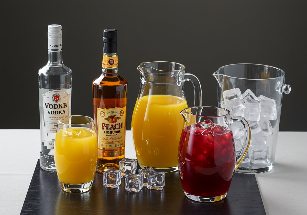 Ингредиенты для коктейля «Секс на пляже»
