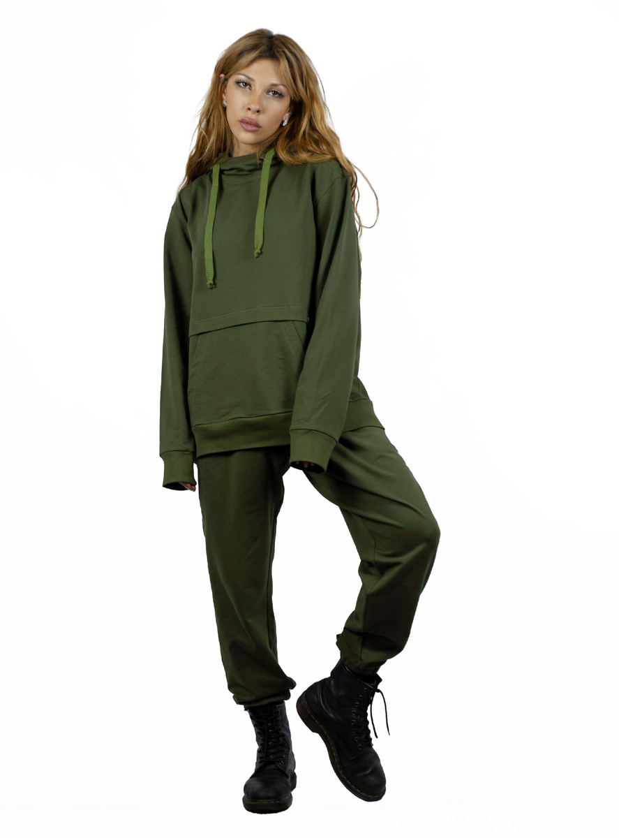 Летний трикотажный костюм цвета хаки от бренда ABDSHOP.RU