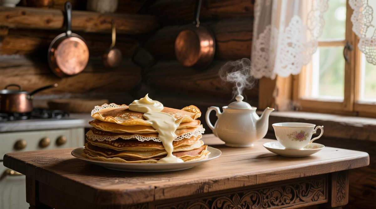 Блины с заварным кремом