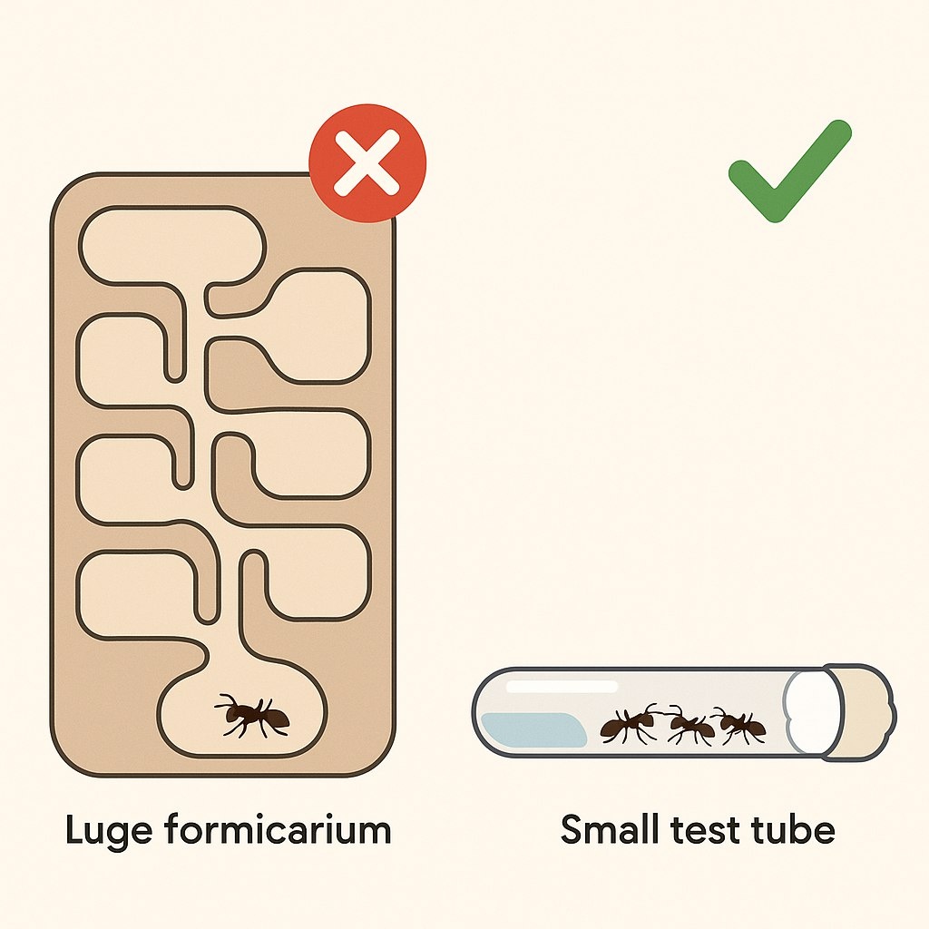 Для маленькой колонии большой формикарий — это не дворец, а пустынный лабиринт, полный опасностей.