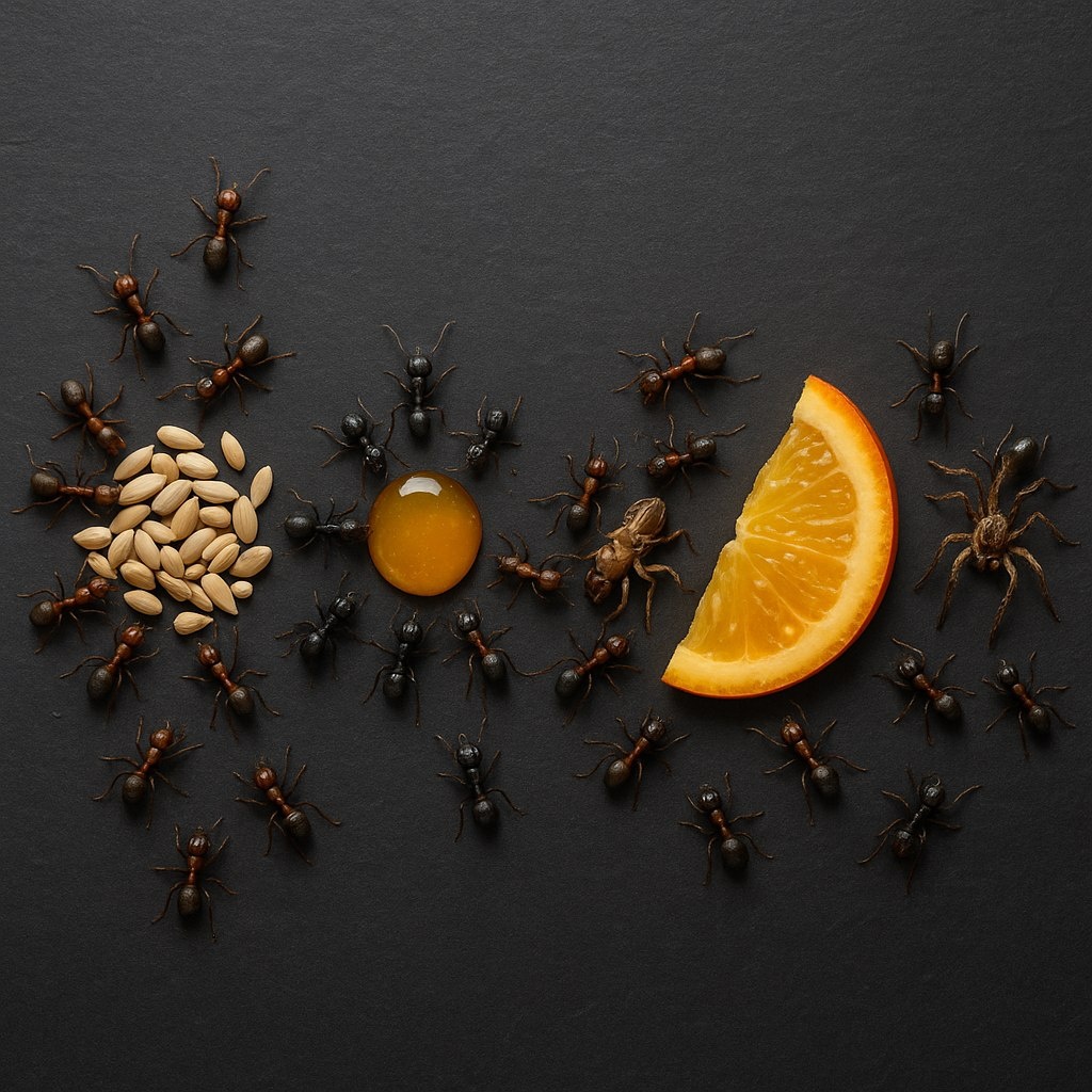 Не знаете, что положить в кормушку? Не заставляйте муравьёв есть что попало! Подробная шпаргалка по рациону для Messor, Lasius, Camponotus, Serviformica и Pheidole. Сохраните, чтобы не потерять!