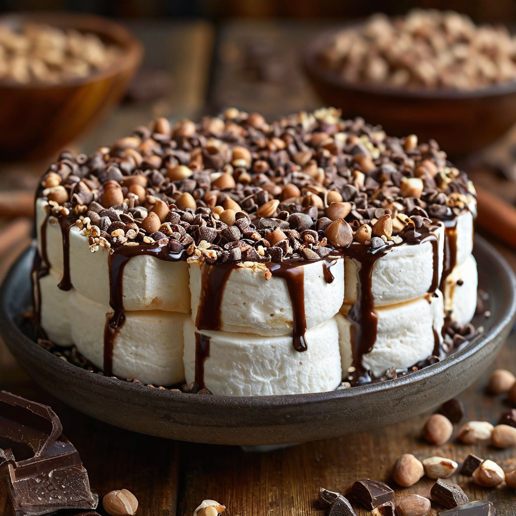 Маршмеллоу (от англ. «marsh mallow» — «болотная мальва») — это сладкий десерт, который имеет мягкую, пружинистую текстуру и часто используется в качестве ингредиента для различных сладостей, включая торты, пирожные и горячие напитки.