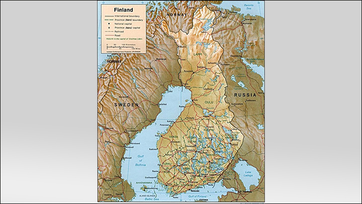    Послевоенная карта Финляндии. Скриншот: oldmaps.com