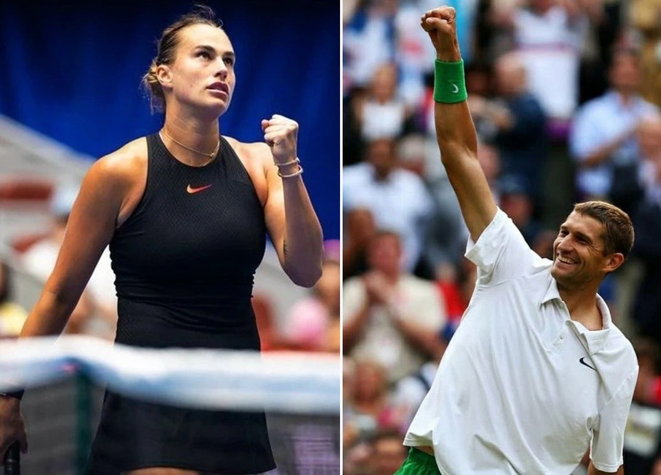    Белорус Максим Мирный тренирует землячку Арину Соболенко и, порой, очень доволен ее игрой. Фото: соцсети Арины Соболенко; Максима Мирного