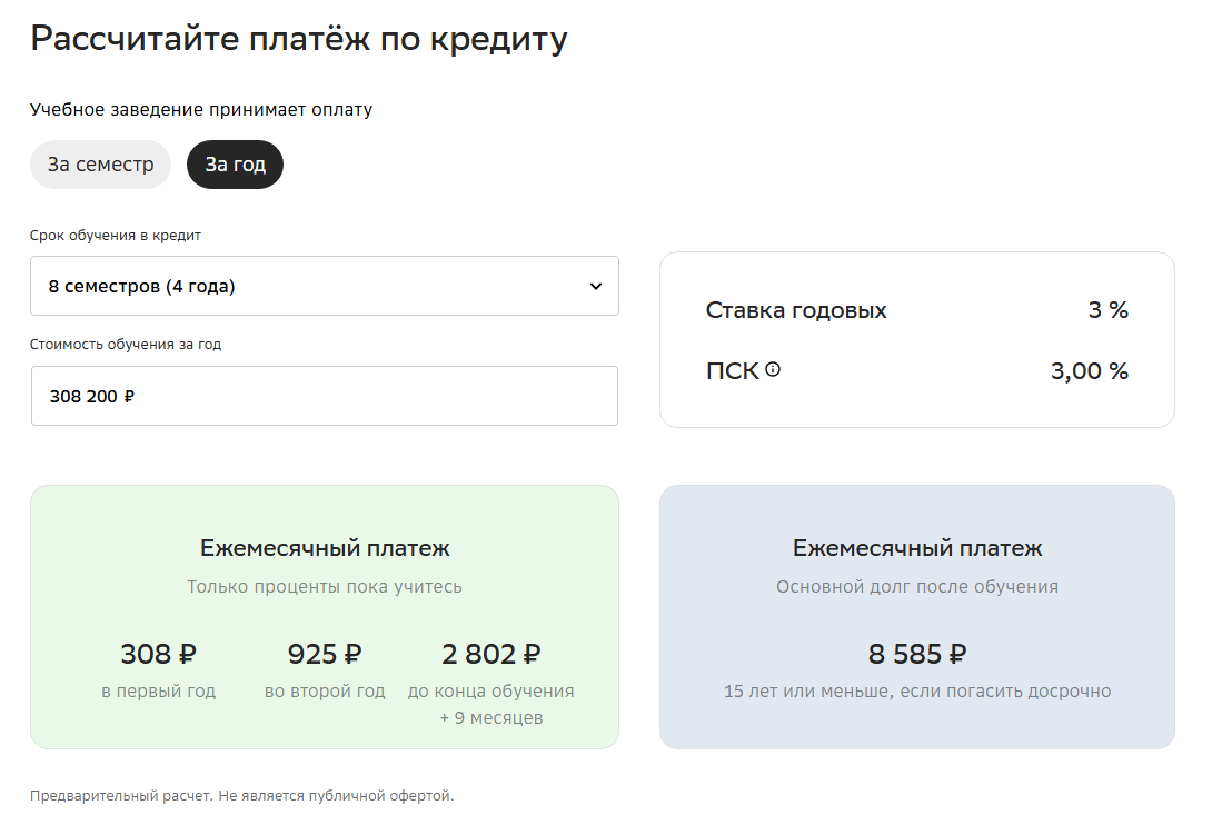 Пример онлайн-калькулятора