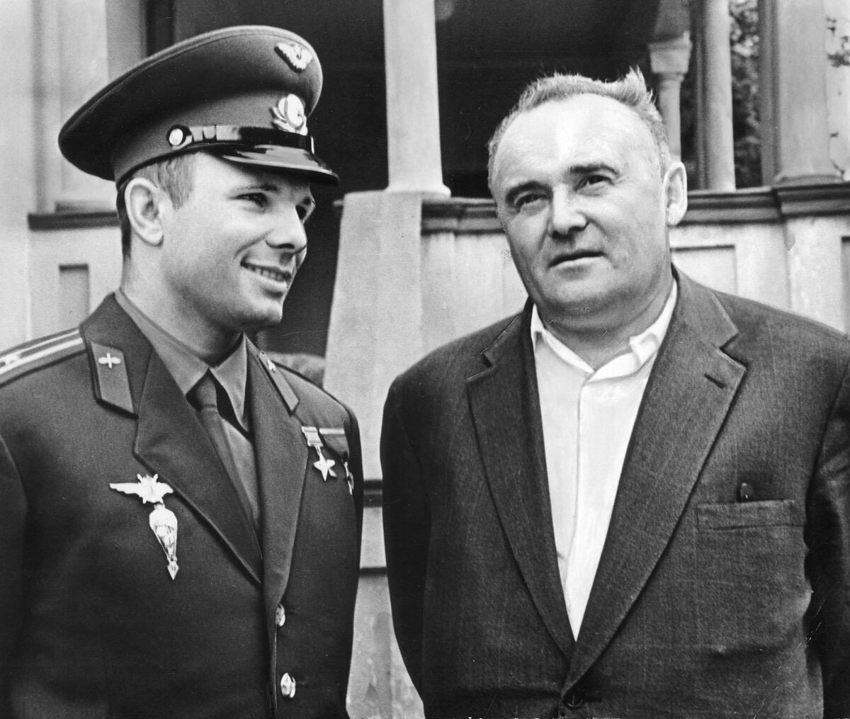 Юрий Гагарин и Сергей Королев