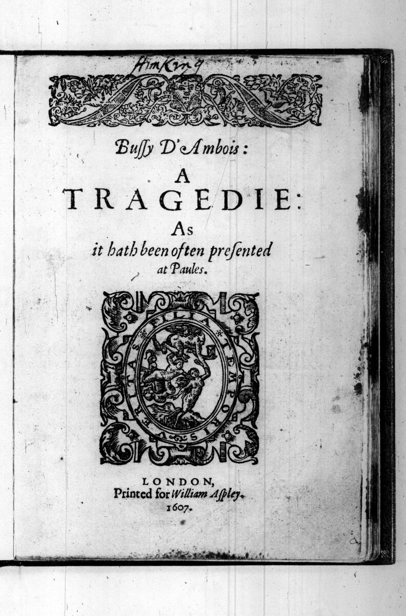 Титульный лист трагедии Дж. Чэпмена, 1607 год