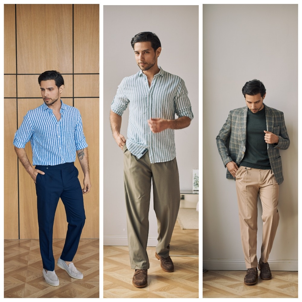 Средний рост мужчины позволяет экспериментировать с цветовыми сочетаниями и фасонами одежды