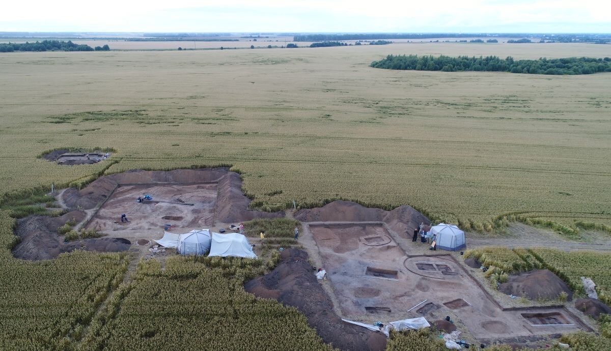 Могильник Гнездилово. Общий вид на раскопки