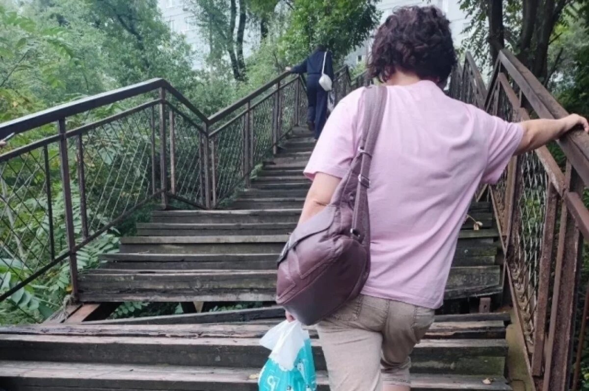    Мэрия Владивостока пообещала залатать дыры в лестнице к станции Мыс Чуркин