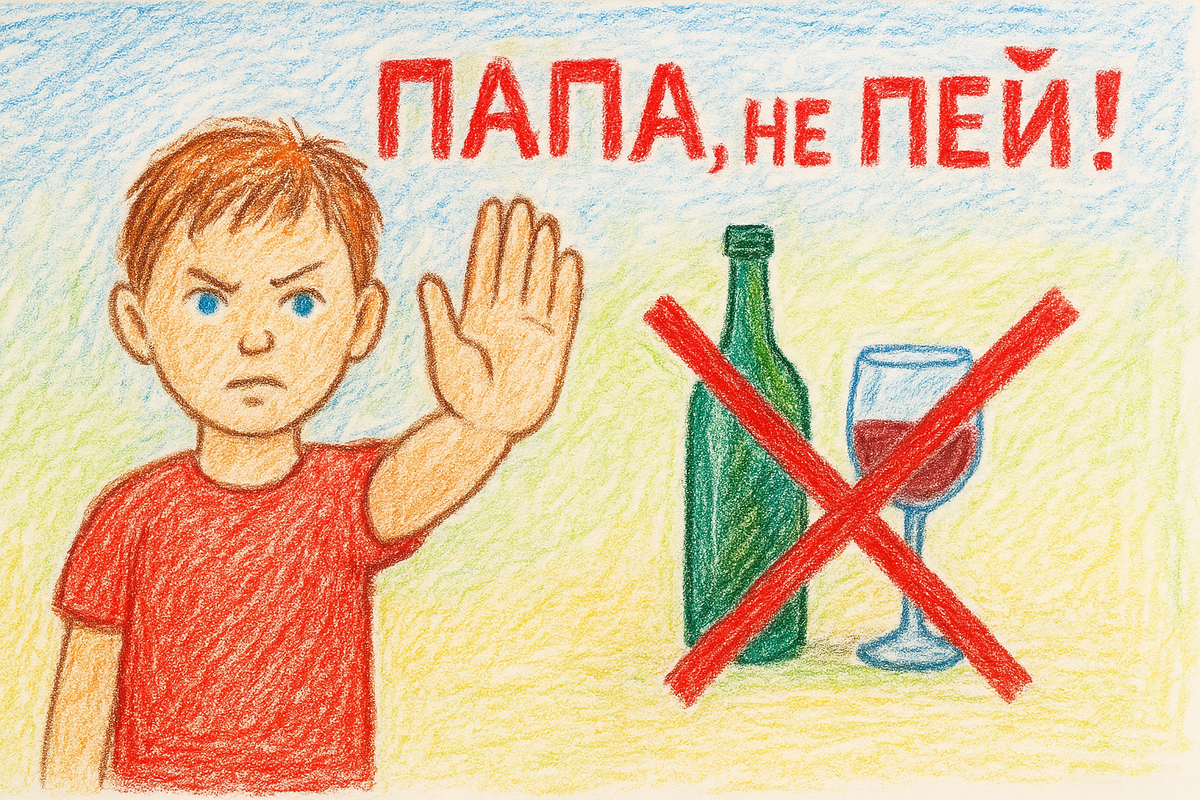 Среди идей — конкурс детских рисунков на тему «Папа, не пей!». Фото: создано в ChatGPT/DALL-E
