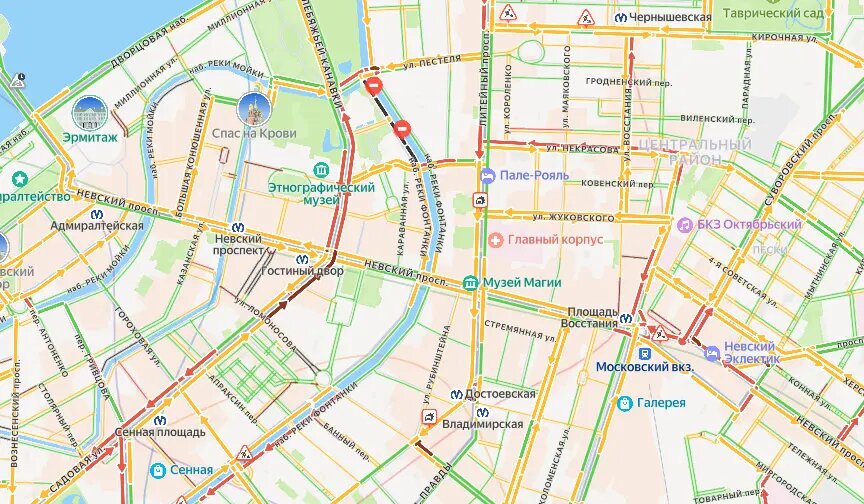    Фото: скрин Яндекс Пробки