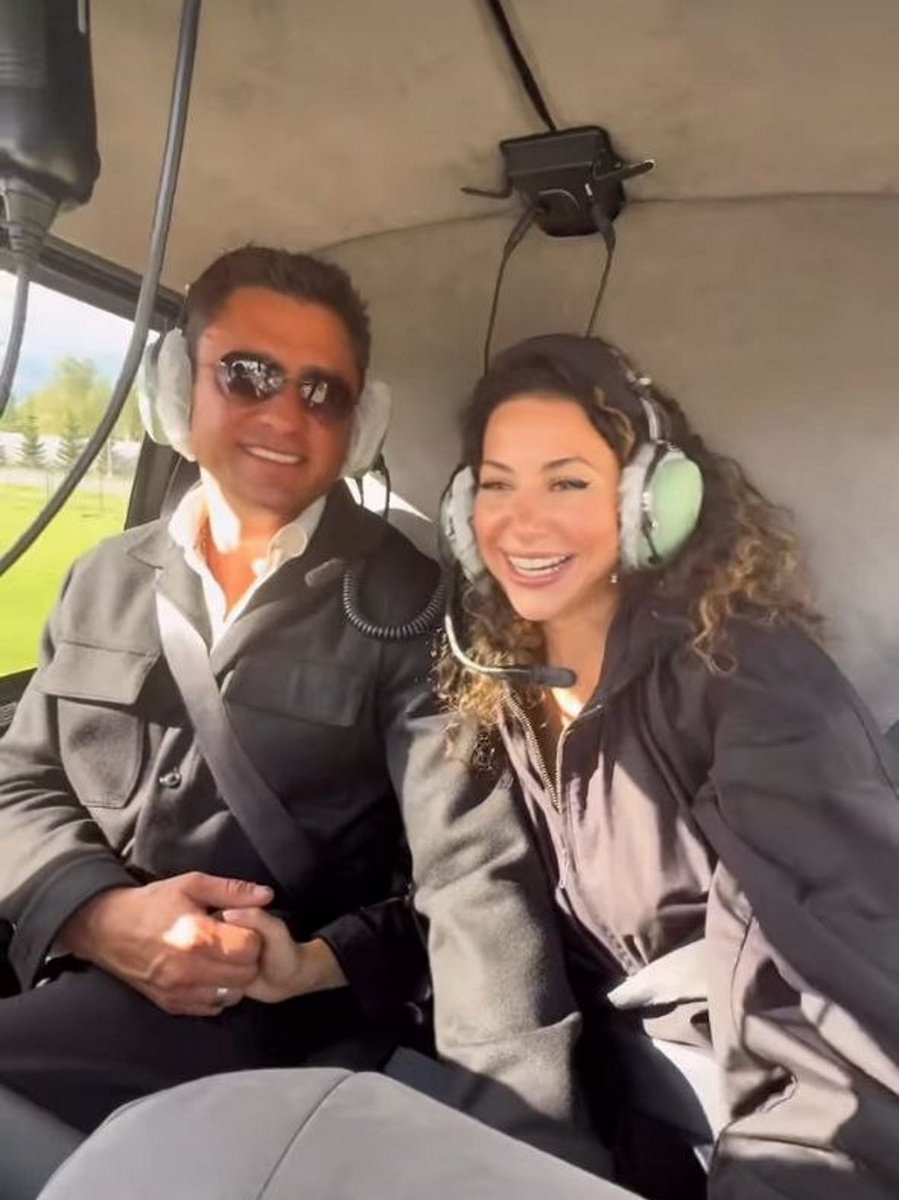 Павел Прилучный и Зепюр Брутян на вертолетной прогулке. Фото: соцсети