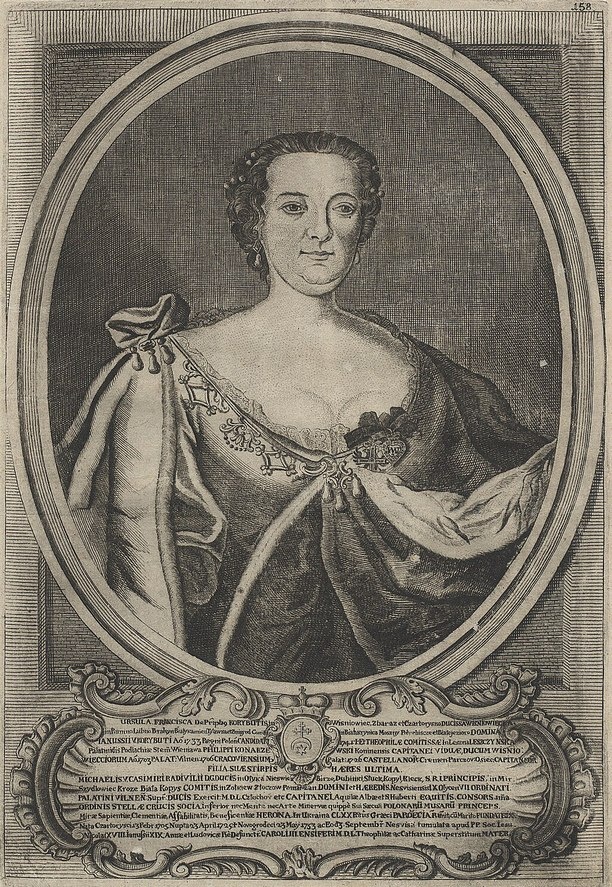Франциска Урсула Радзивилл. Гравюра на меди работы Гершки Лейбовича