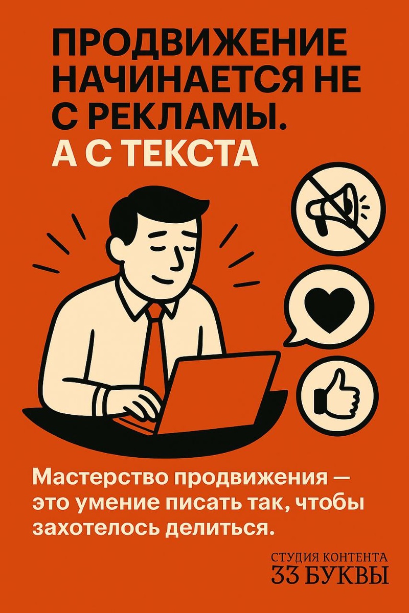 Продвижение начинается с текста. Можно крутить рекламу и лить бюджеты, но если описание не попадает в язык аудитории — результат будет нулевым. Слова и ритм текста — это главный двигатель продаж.