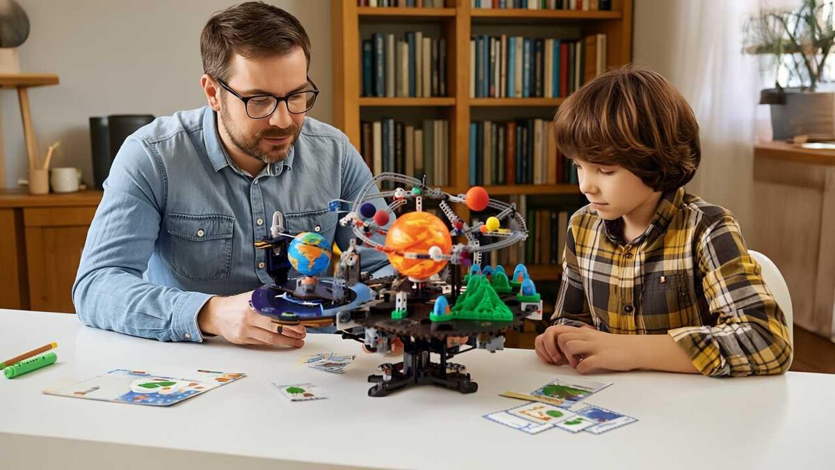 Мы с сыном собрали деревянный конструктор Smartivity  «Земля, Солнце, Луна»