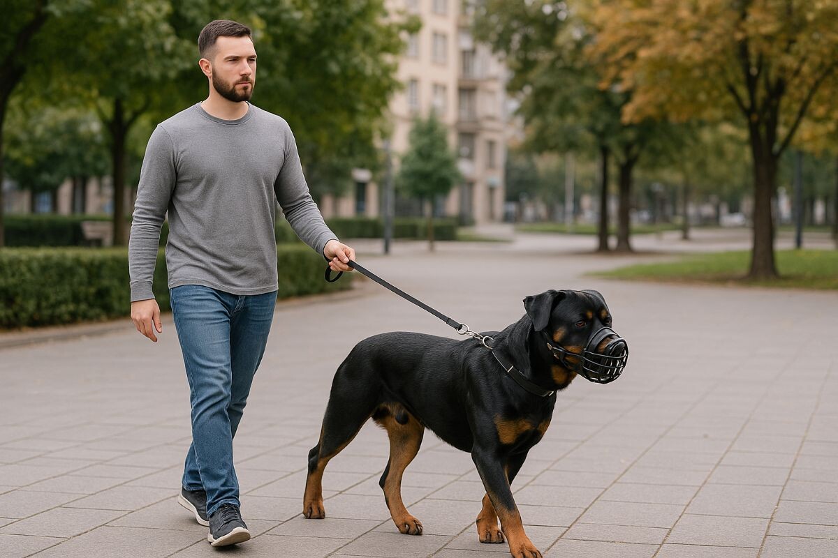 Конечно, любому псу хочется побегать — но для свободного выгула есть специальные места, где зверь не пострадает сам и не повредит никому другому. Источник: нейросеть📷
