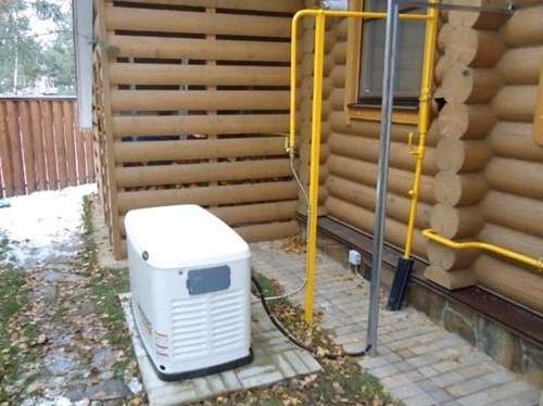 Газовый электрогенератор на улице. Фото: generatorclub.ru