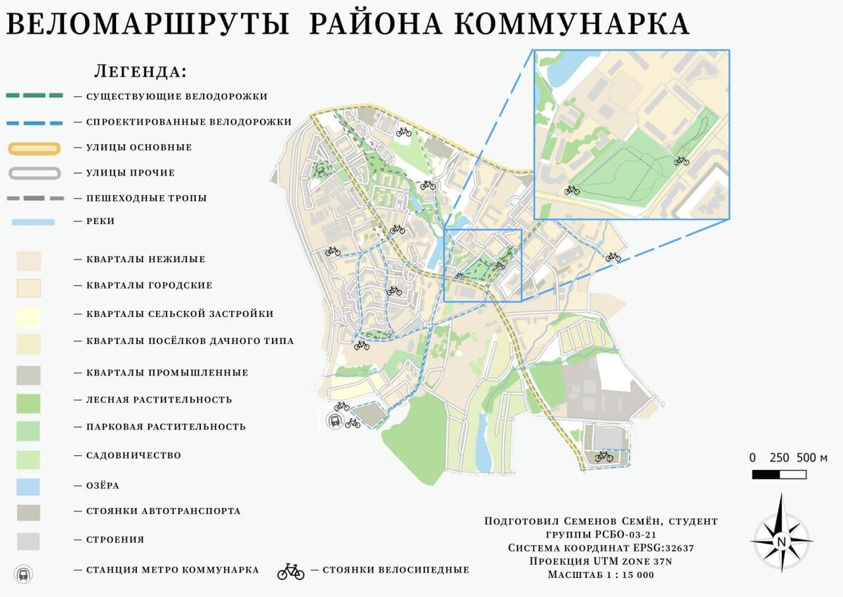    Карта веломаршрутов Новой Москвы / © Семенов Семен, РТУ МИРЭА