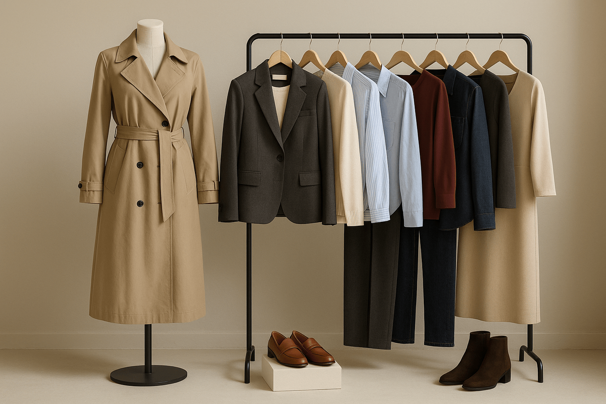 Капсула на сентябрь: спокойные базовые оттенки и благородные фактуры, которые легко комбинируются изо дня в день.