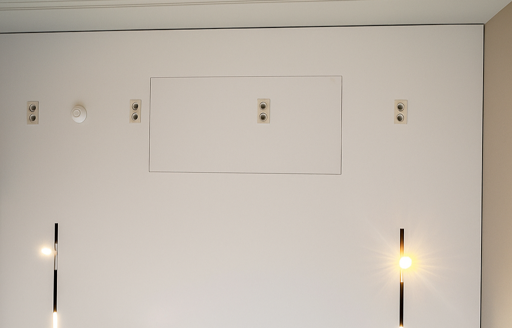 Встроенный скрытый люк в плоскость натяжного потолка