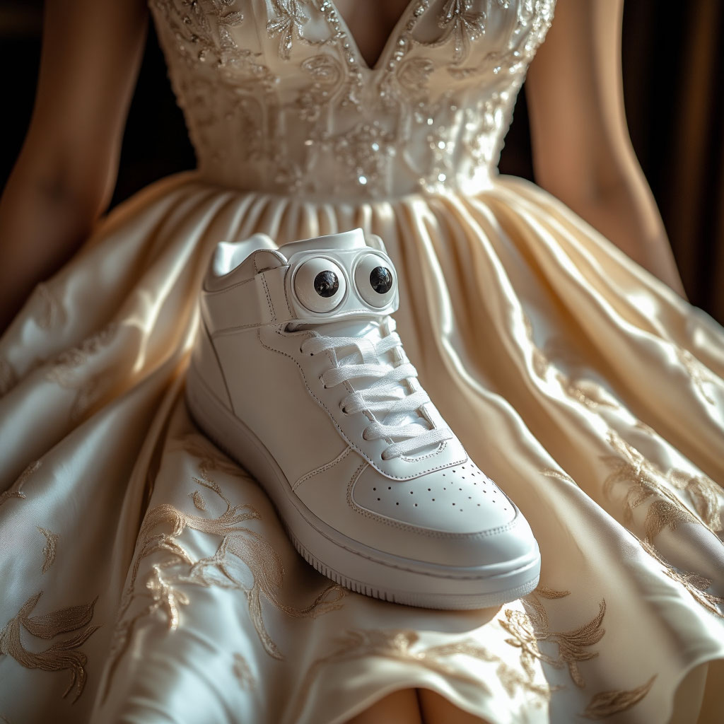 Платье с кроссовками 