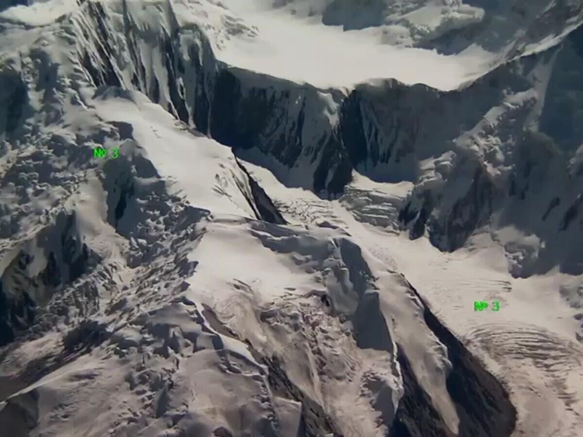    Место на склоне пика Победы, где застряла россиянка Наговицина© Госкомитет нацбезопасности Киргизии