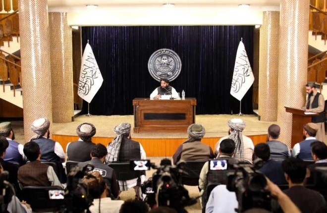 Пресс-конференция талибов. Фото с сайта rta.af