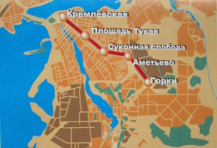 Первая очередь Казанского метрополитена. Источник: k-metro.ruz.net