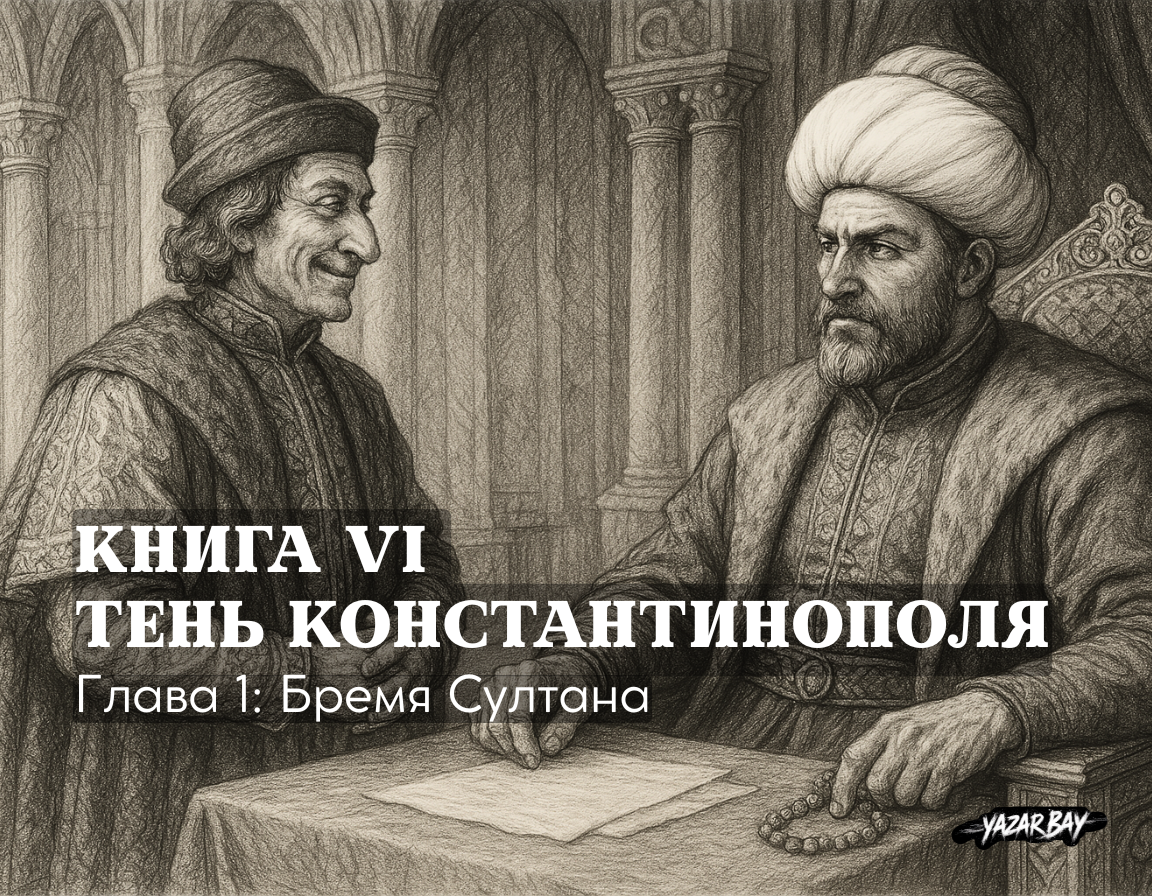 Осман-султан, зрелый правитель, ведет напряженные переговоры с хитрым послом из Генуи в своем тронном зале в Бурсе. ©Язар Бай