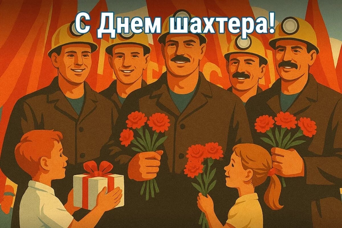    Красивые открытки с Днем шахтера.