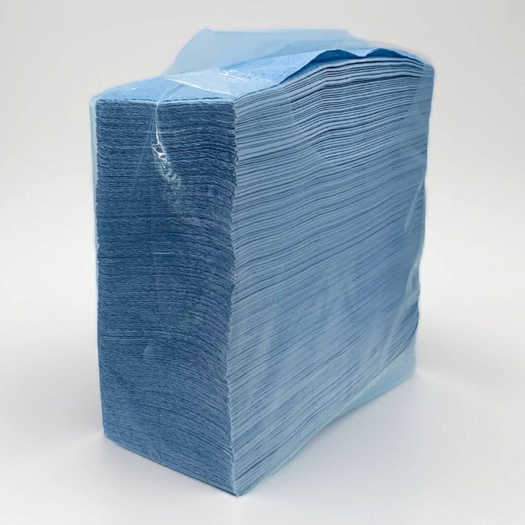 Бумага протирочная синяя двухслойная 190 листов, Z-сложение, mte, артикул 2899800880
