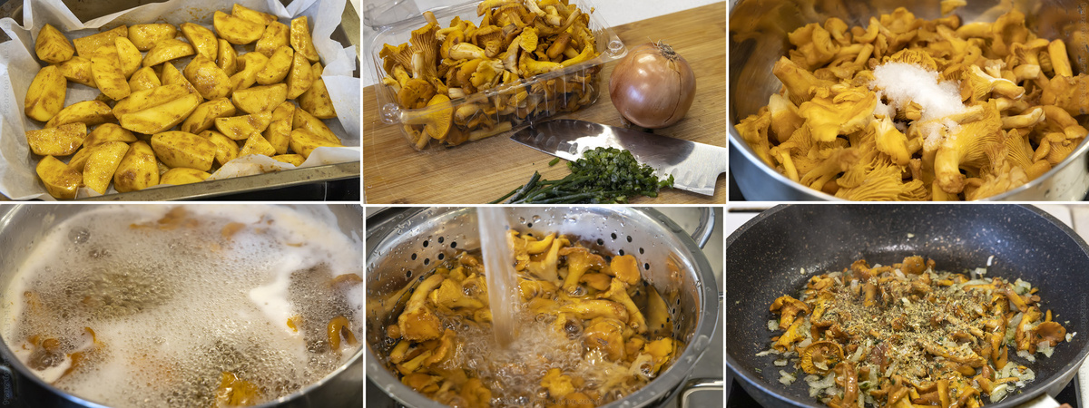 2. Жареные лисички и запечённый картофель — готовка... © NickFW.ru — 14.09.2024г.