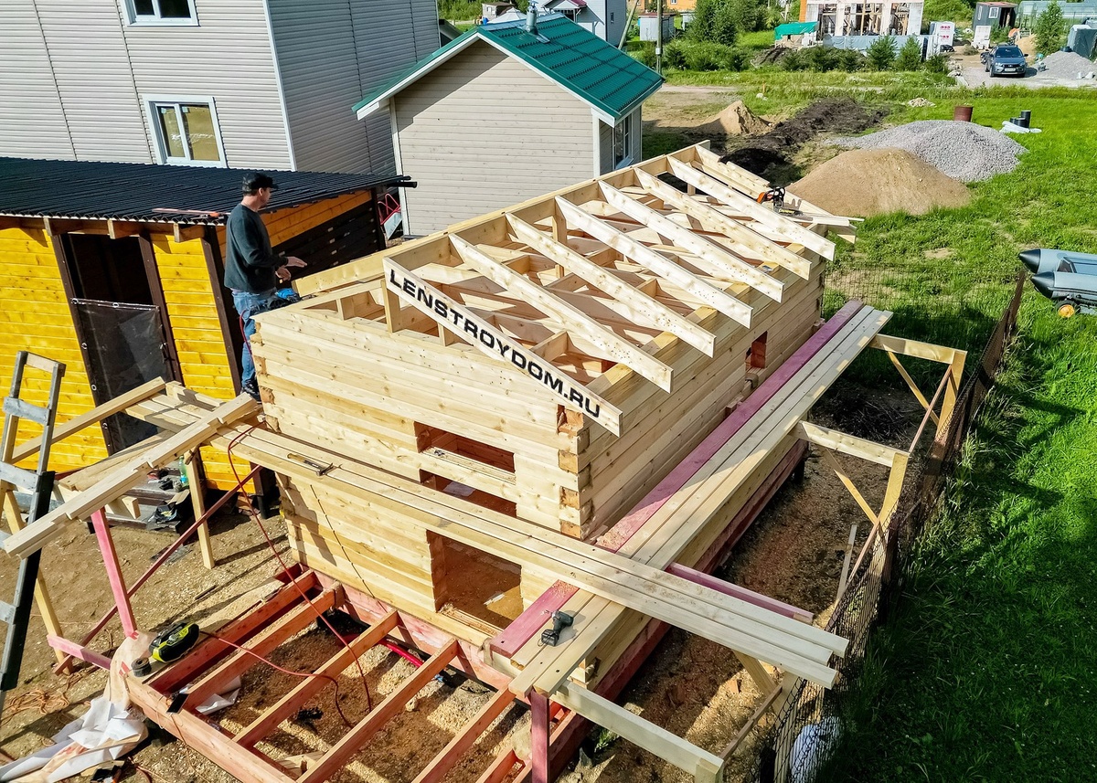 Стропильная система на бане