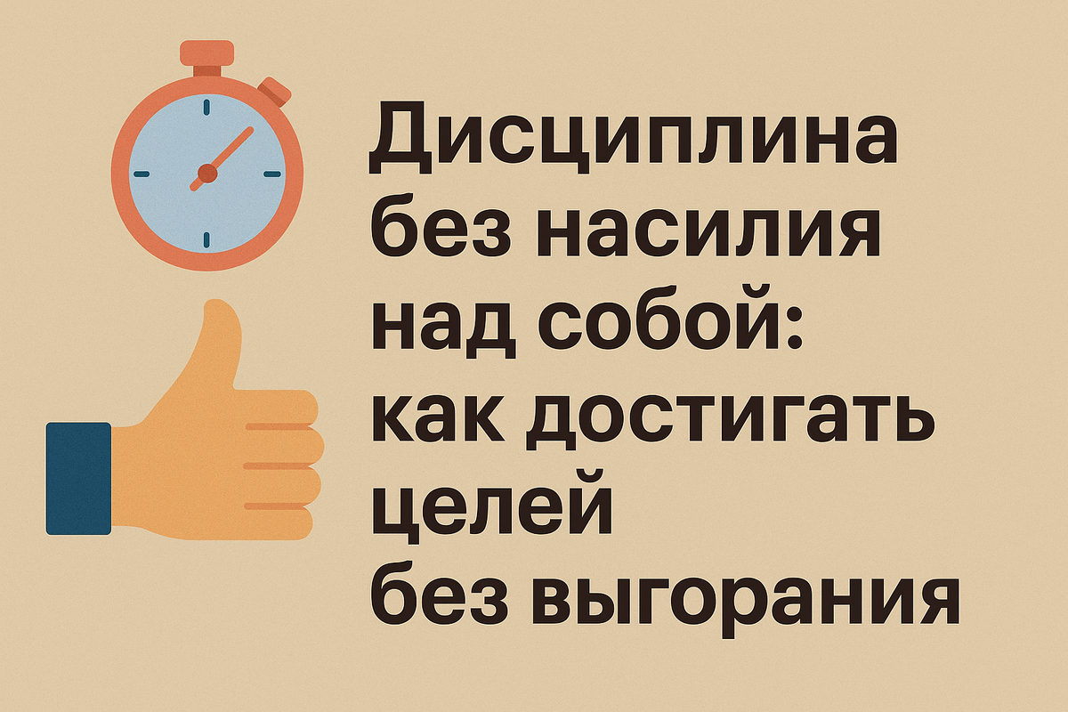 Иногда мы становимся для себя самым суровым начальником — и удивляемся, почему пропадает мотивация. Дисциплина часто представляется жёстким расписанием и бесконечной гонкой. Но что, если я скажу, что она может быть мягкой? Такой, что ведёт к цели без надрыва и сберегает энергию.
