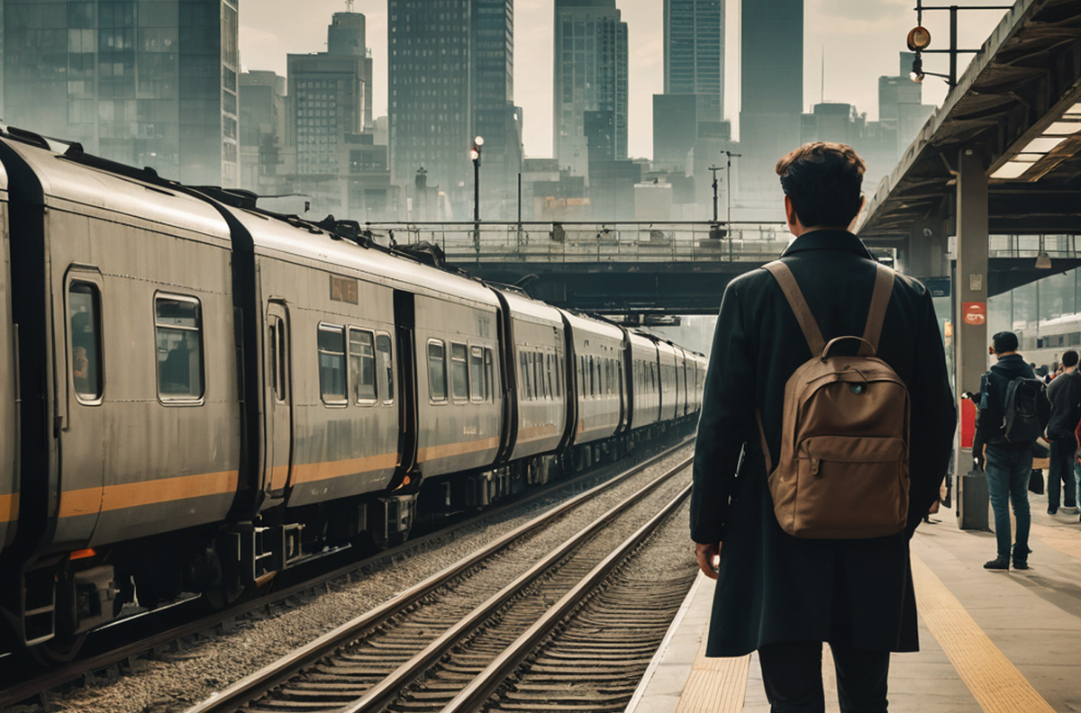 Бросай всё и садись в поезд. Это своего рода, точка покоя. Сгенерировано в нейросети