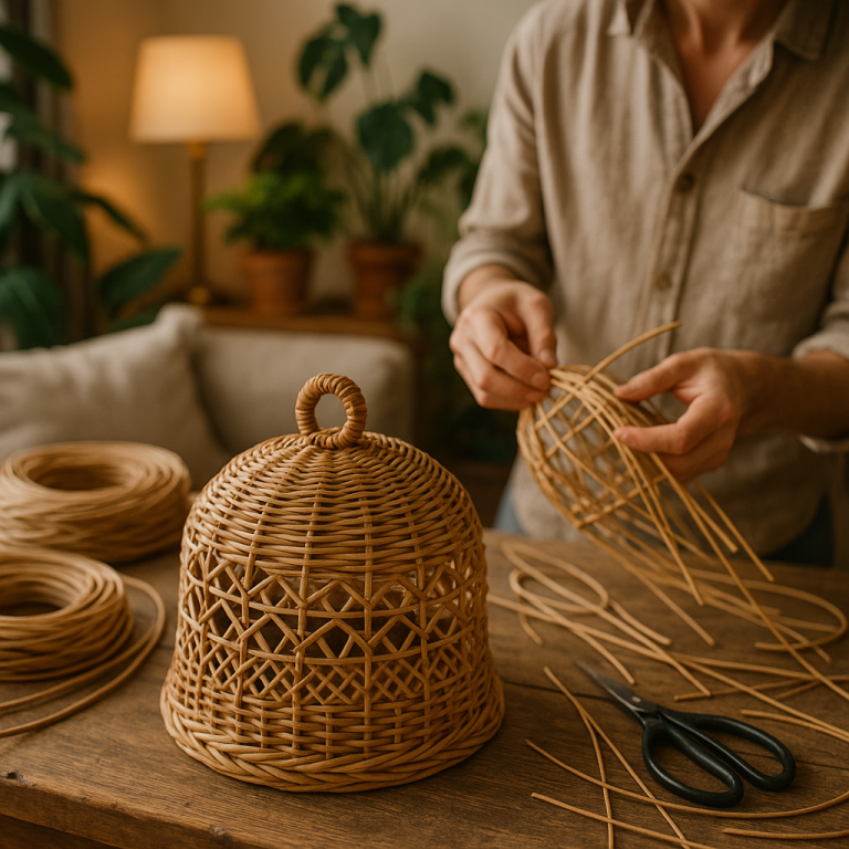    Как создать стильную ротанговую крышку для кашпо своими руками: пошаговое плетение для вашего интерьера Loza