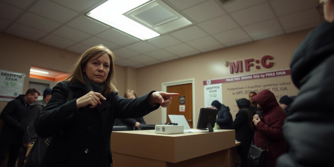 «Вы мне всё должны»: дама в чёрном зашла в МФЦ и потребовала миллион