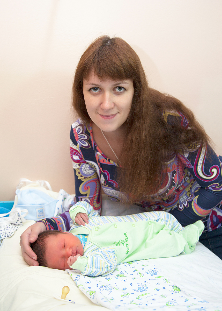 Это я в роддоме на выписке с Даниилом
