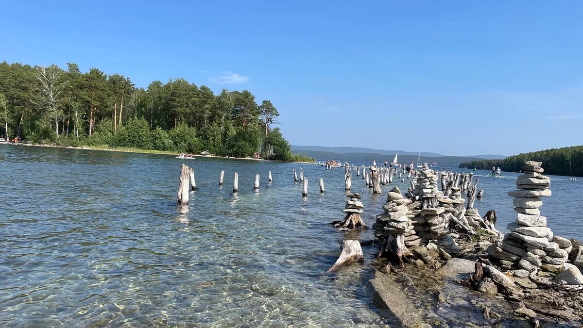 Озеро тургояк, перешеек возле острова "Вера"