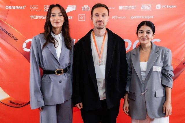    Kсения Аносова (PEOPLETALK), Станислав Ахунов и Светлана Данелян. Фото: пресс-служба фестиваля ORIGINAL+Doc