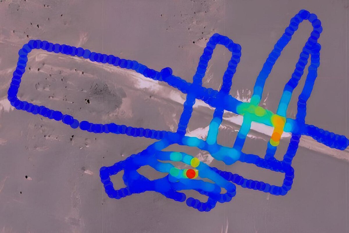 Карта радиационного излучения в исследованной активистами зоне @Предоставлены героем публикации