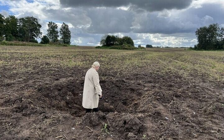 Место падения украинского дрона в Эстонии. Источник: err.ee.