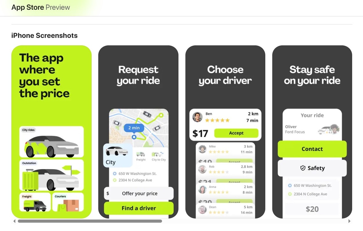 Скриншот из приложения inDrive  📷
