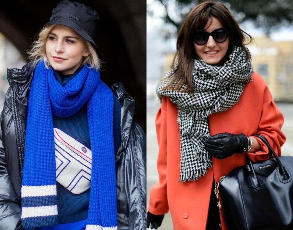 Различные образы женщин с шарфом