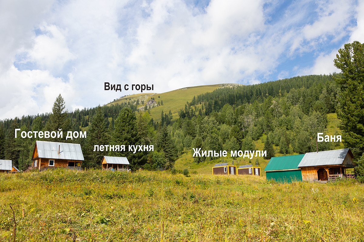 вид на заповедный кордон с берега озера