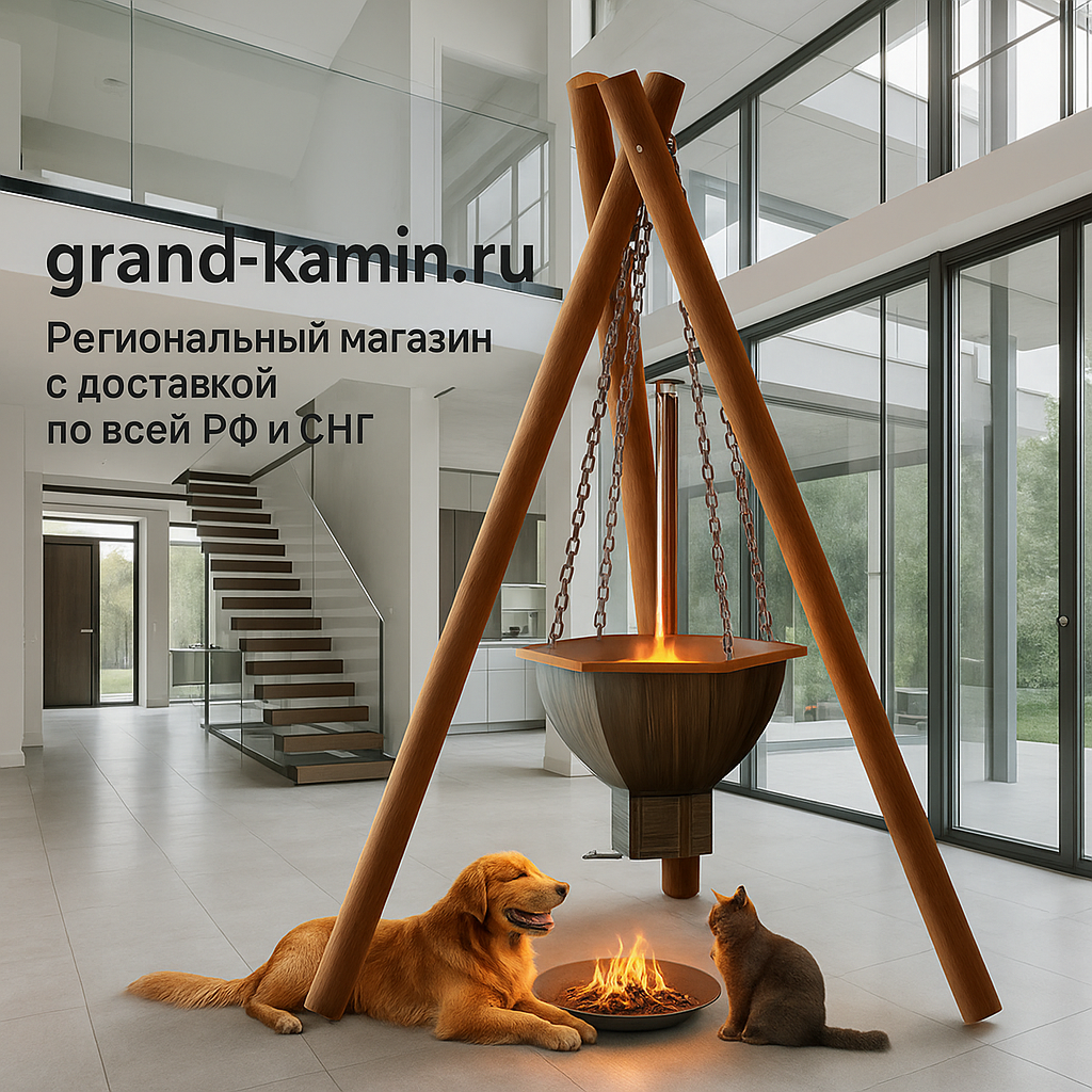    Незабываемый отдых под звёздами: откройте для себя банный чан 6 граней с печью на бревнах от Сибирского завода! Kamin