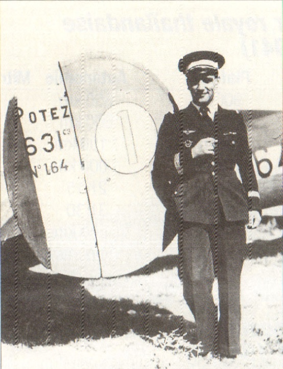 Пьер Пуйяд у своего Potez 631, октябрь 1942, Индокитай.