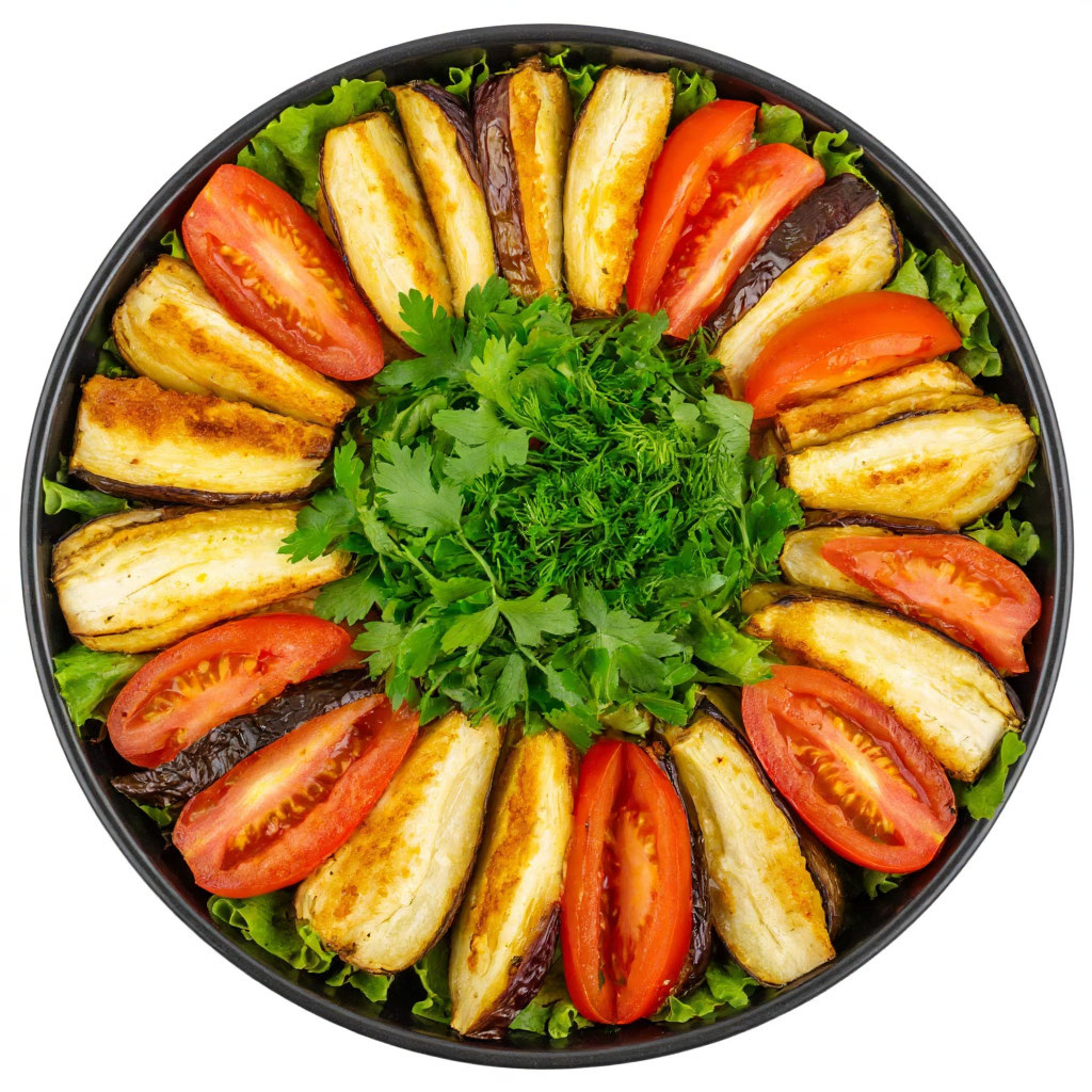 Салат с хрустящими баклажанами