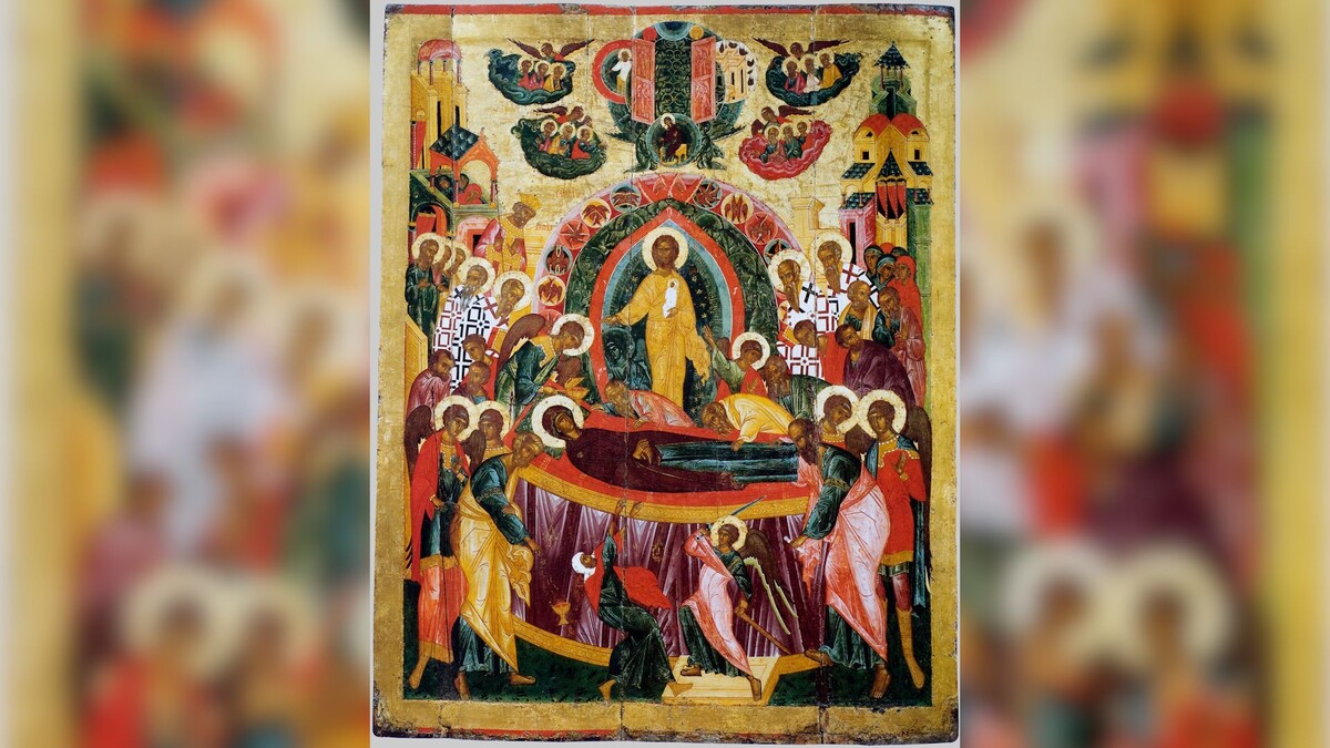 Фото: Успение Богоматери. Икона. XVI в., Новгород.